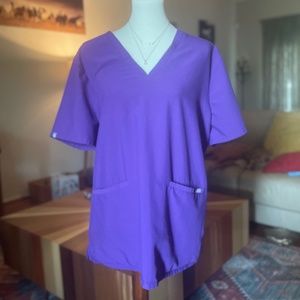 Figs Purple Flutter Sleeve Boxy Top